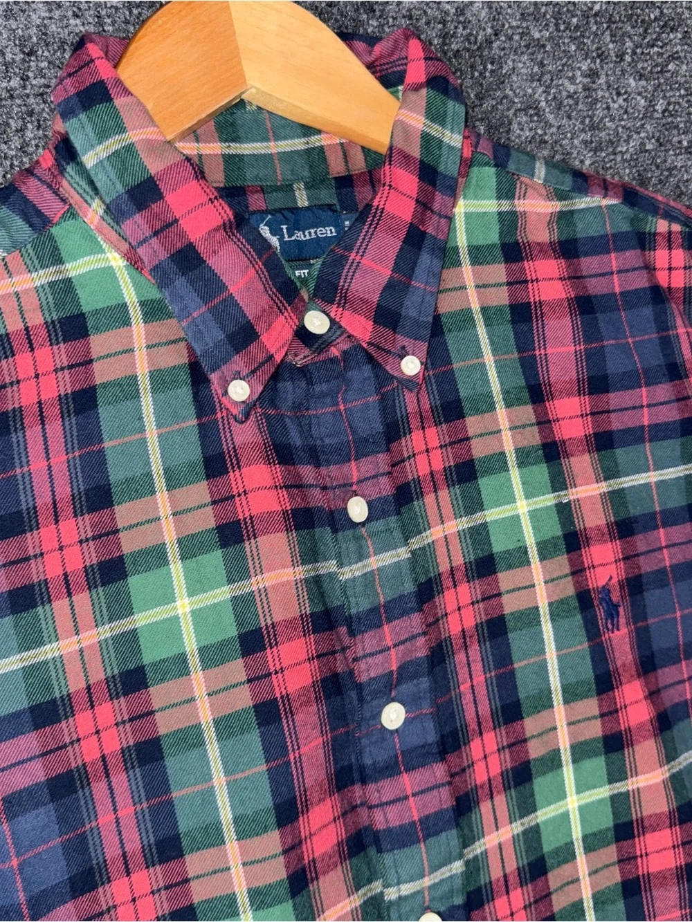 Ralph Lauren Shirt Mens XL Multicolor Plaid Button Front Long Sleeve Classic